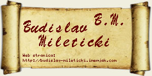 Budislav Mileticki vizit kartica